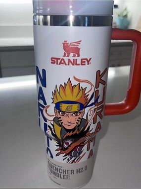 Stanley White Tumbler with Red Accent